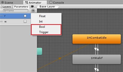 IsName ("Name") and then change your speed accordingly. . Unity animation trigger vs bool